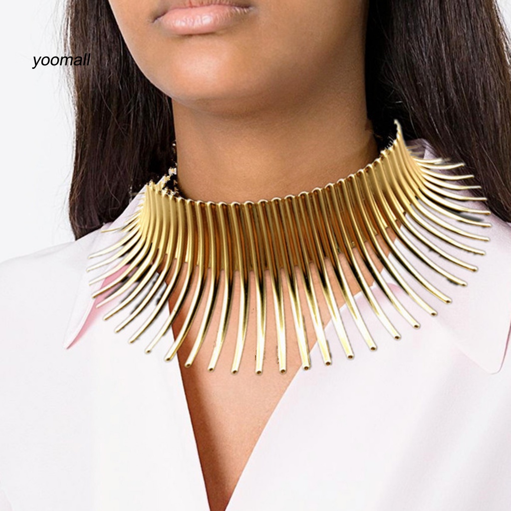 Vòng Cổ Choker Kim Loại Mặt Hình Học Trang Trí Dễ Phối Đồ Cho Nữ