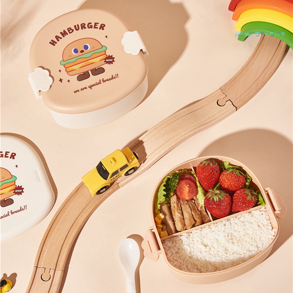 Hộp Đựng Cơm Trưa Hình Bánh Burger Hoạt Hình Dễ Thương