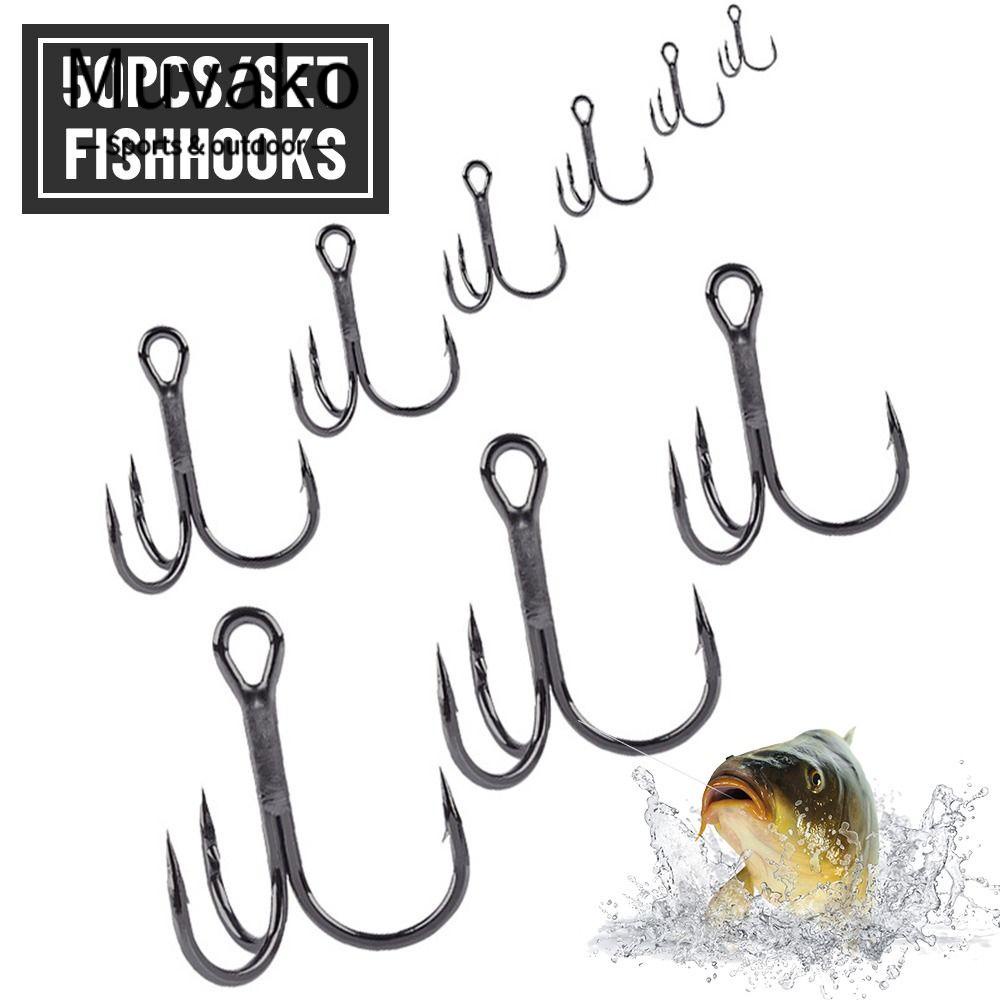 MUVAKO Bộ 50 Móc Câu Cá Màu Đen Bằng Niken Chất Lượng Cao