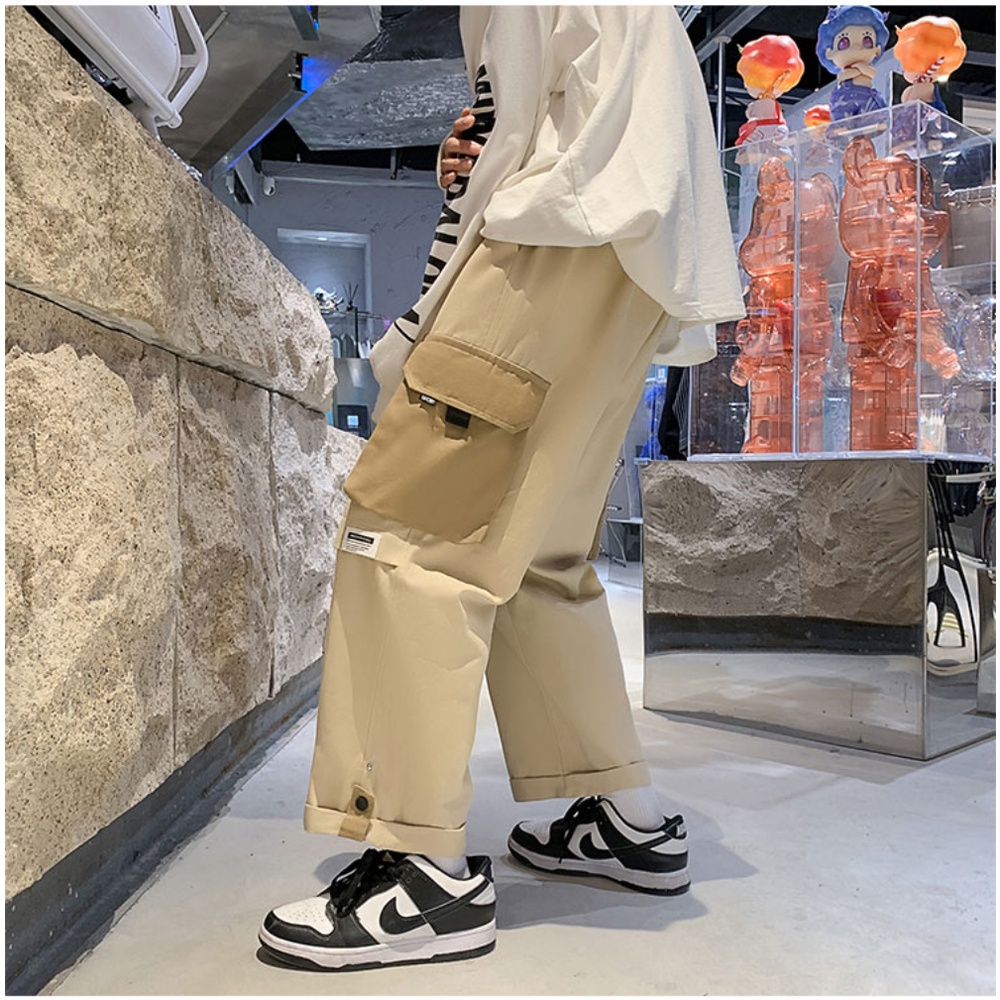Quần Dài Dáng Rộng Phong Cách Retro Nhật Bản Thời Trang Xuân Thu Cho Nam