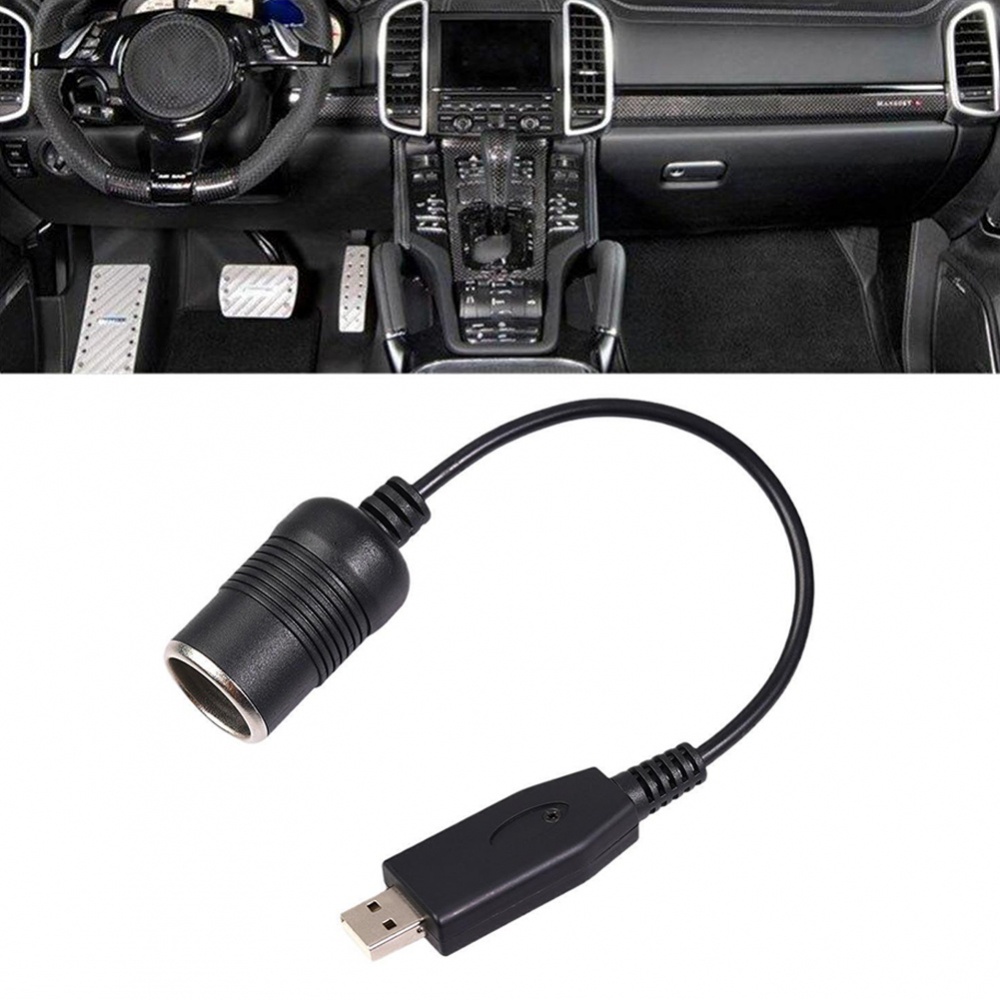 Dây Cáp Chuyển Đổi Đầu Đực Sang Đầu Cái 12V 5V USB A Cho Xe Hơi