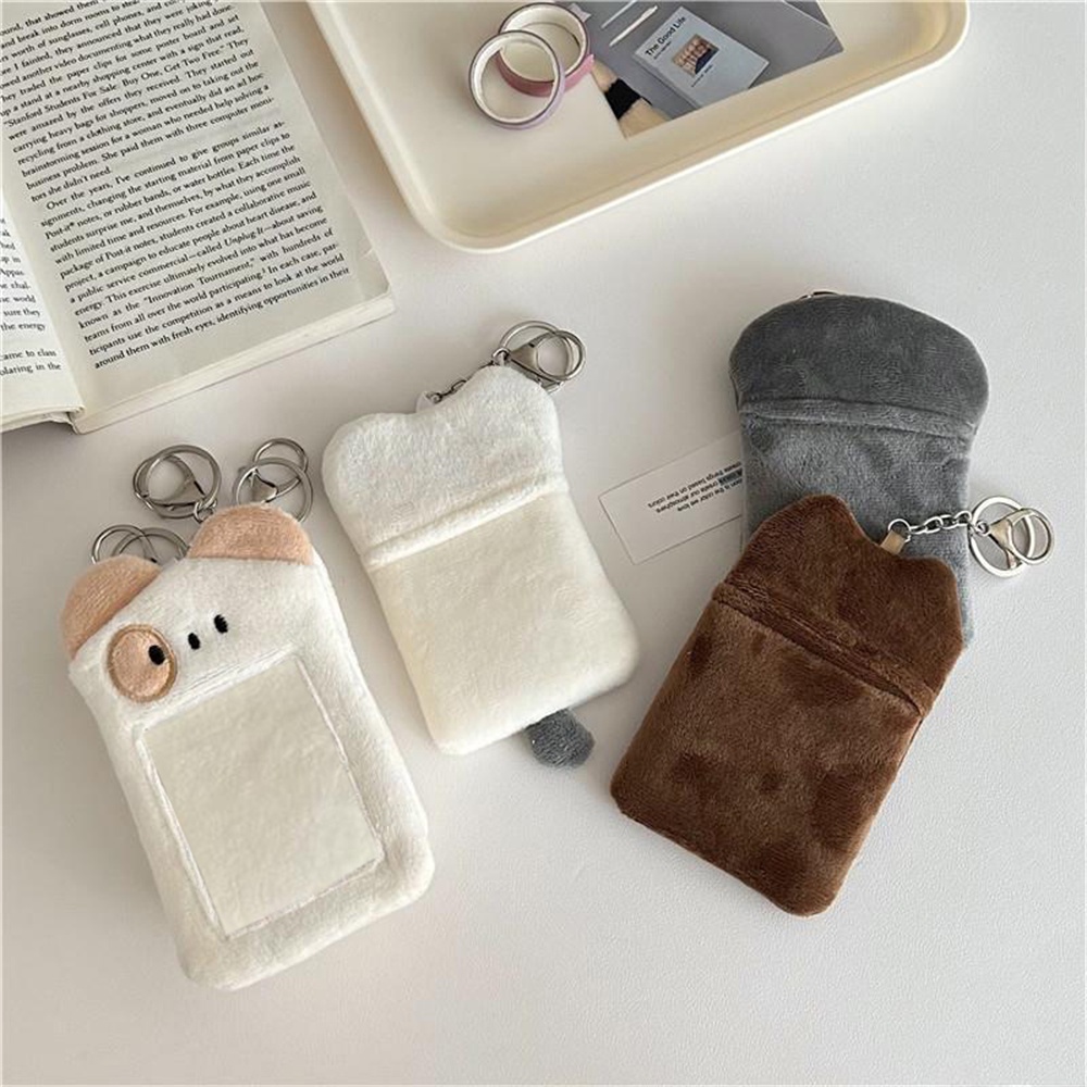 Vỏ Bọc Thẻ ID / Móc Khóa Hình Động Vật Nhồi Bông 3 Inch Đáng Yêu