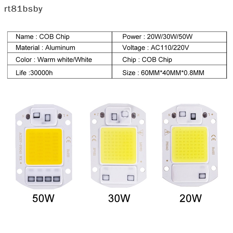 Chip Đèn LED 20W 30W 50W AC 220V Ánh Sáng Trắng Cao Cấp Đa Dụng