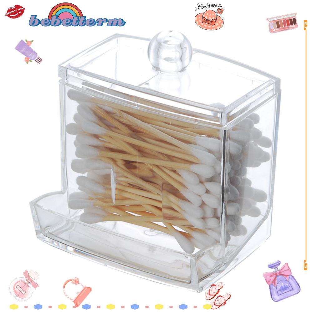 BEBETTERM Hộp Nhựa Đựng Tăm Bông Trang Điểm Chống Rò Rỉ Tiện Dụng