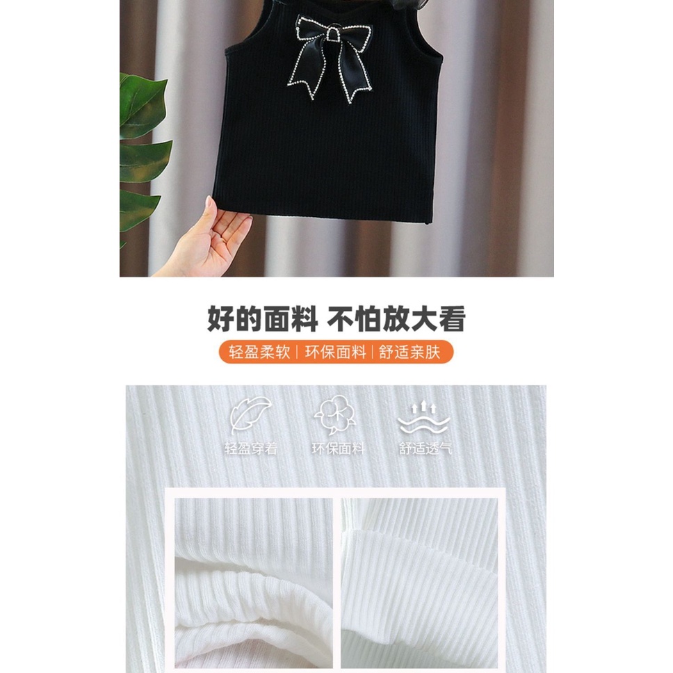 Áo Hai Dây Mùa Hè 2023 Thắt Nơ Phong Cách Phương Tây Cho Bé Gái