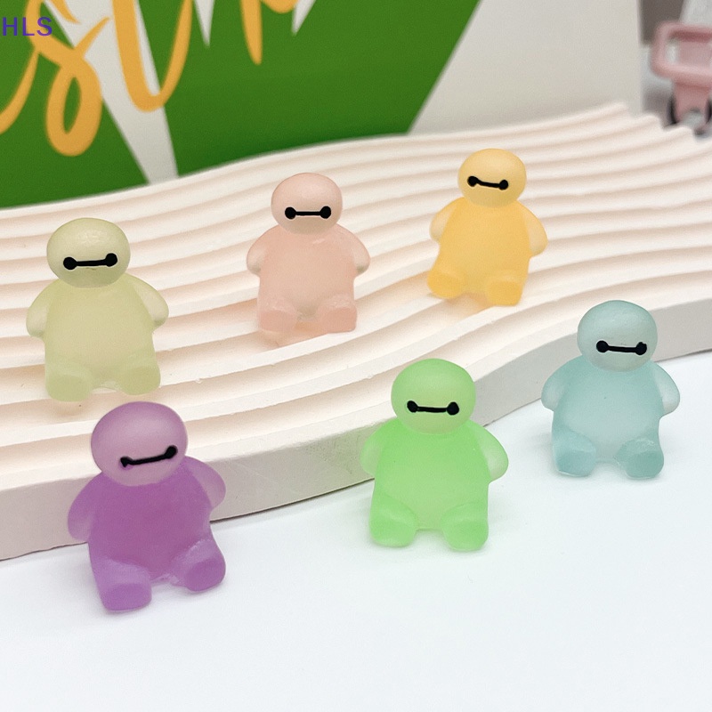 [HLS] Set 5 Đồ trang trí Baymax Mini Bằng Nhựa Phát Sáng Trong Bóng Tối Trang Trí Nhà Búp Bê DIY Màu Sắc Ngẫu Nhiên