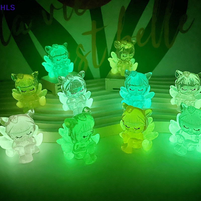 [HLS] Set 2 Tượng Cáo Chín Đuôi Phát Sáng Trong Bóng Tối Mini Bằng Nhựa Resin Trang Trí Tiểu Cảnh / Nhà Búp