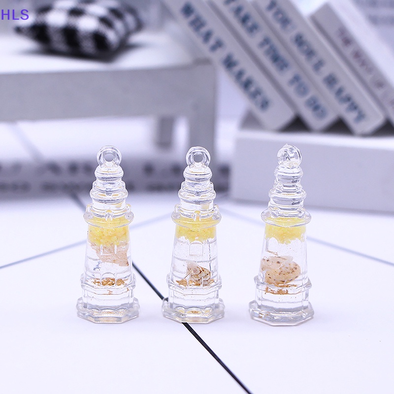 [HLS] Set 2 Khuyên Tai / Móc Khóa / Điện Thoại Mini Hình Ngọn Hải Đăng Bằng Nhựa Resin Dạ Quang DIY