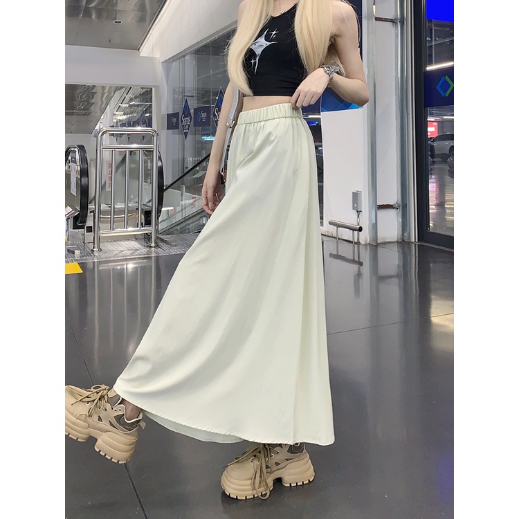 SUXI Chân Váy Chữ A Lưng Thun Cao Màu Sắc Ngọt Ngào Thời Trang Mùa Hè Cho Nữ