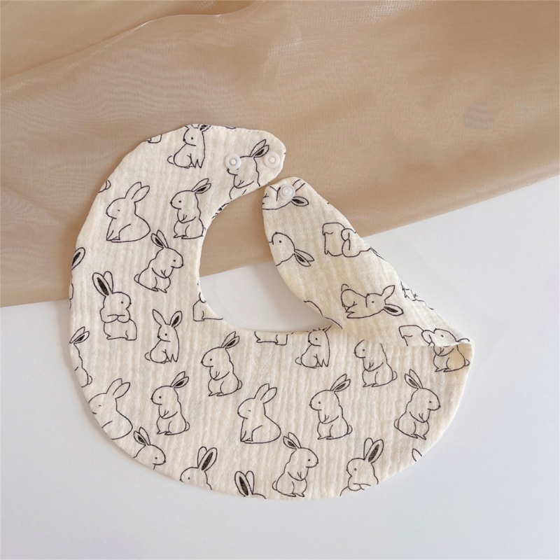 Yếm Ăn 4 Lớp Chất Liệu Cotton Kèm Nút Chụp Tiện Dụng Cho Bé