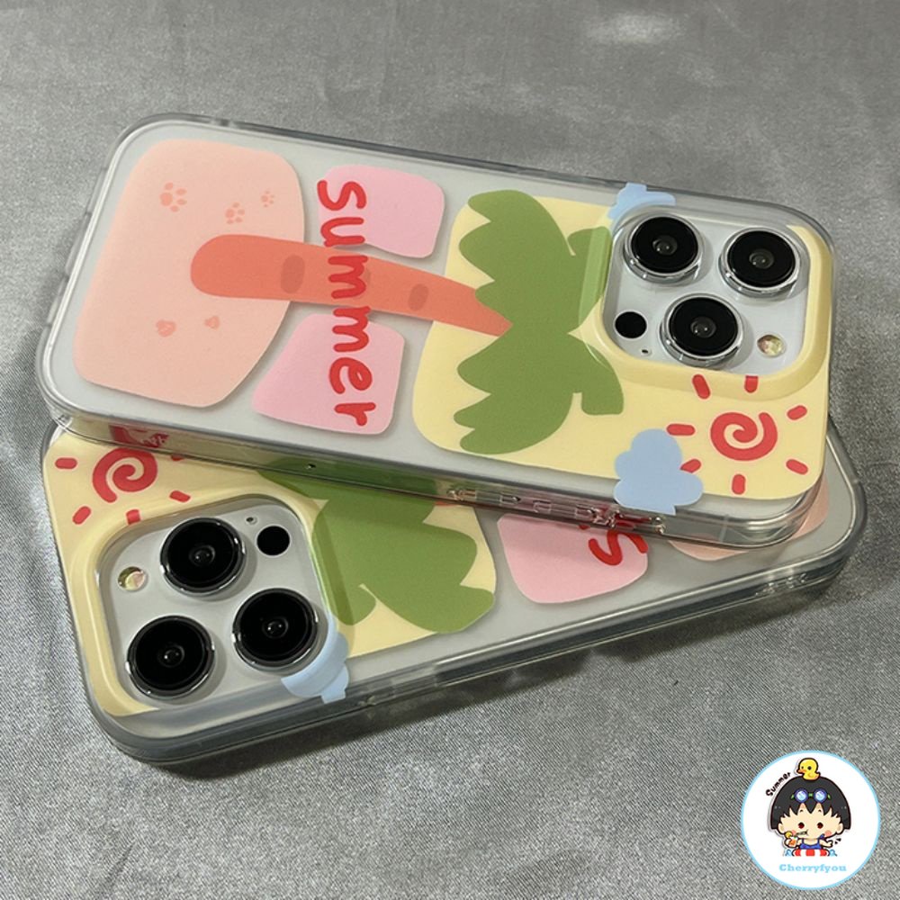 Ốp Điện Thoại TPU Mềm Chống Sốc Họa Tiết Cây Dừa Mùa Hè Cho IPhone 14 13 12 11 Pro Max X XR 8 7 Plus