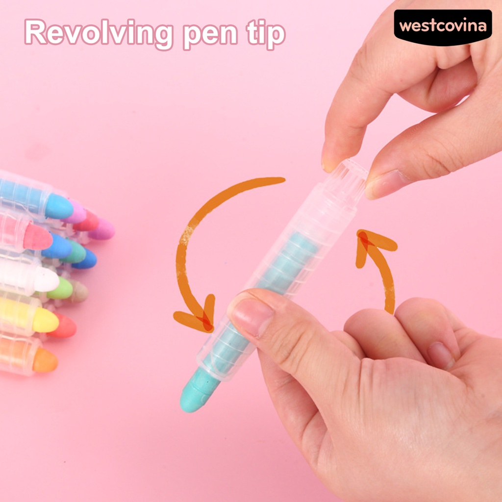 [WSTN] [WSTN]✎Set 12 Phấn Vẽ Graffiti 12 Màu Không Bụi Có Thể Giặt Được Kèm Vỏ Bọc Dành Cho Trẻ Em