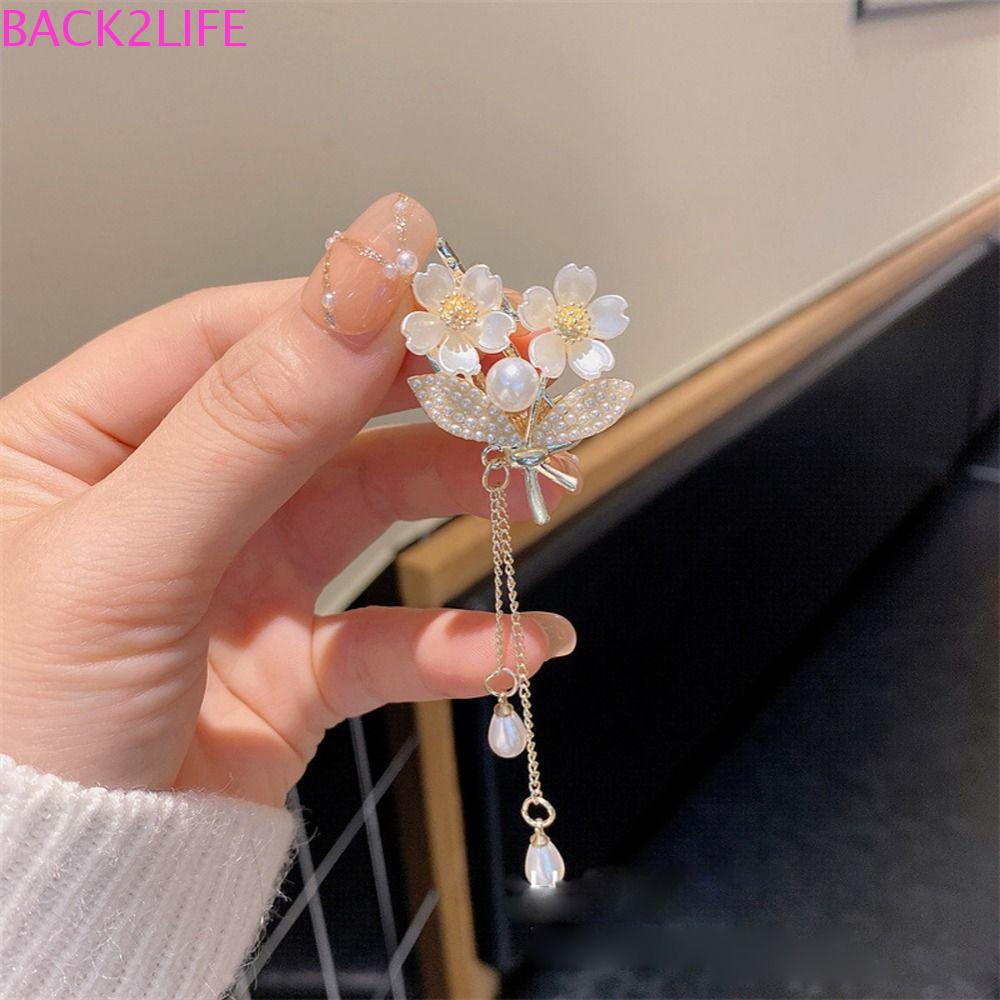 BACK2LIFE Set 2 Kẹp Tóc Hình Hoa Ngọt Ngào Thanh Lịch Cho Nữ|Kẹp Hợp Kim Hình Cá Mập Thời Trang