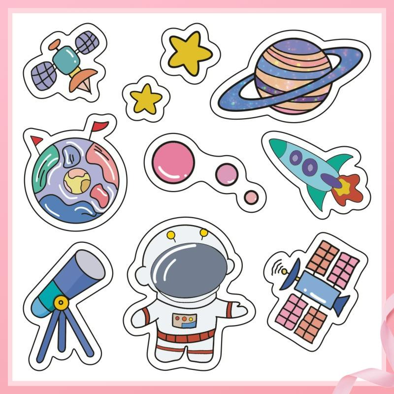 Sticker Dán Trang Trí Sổ Tay Chống Thấm Nước Hình Phi Hành Gia Hoạt Hình Dễ Thương