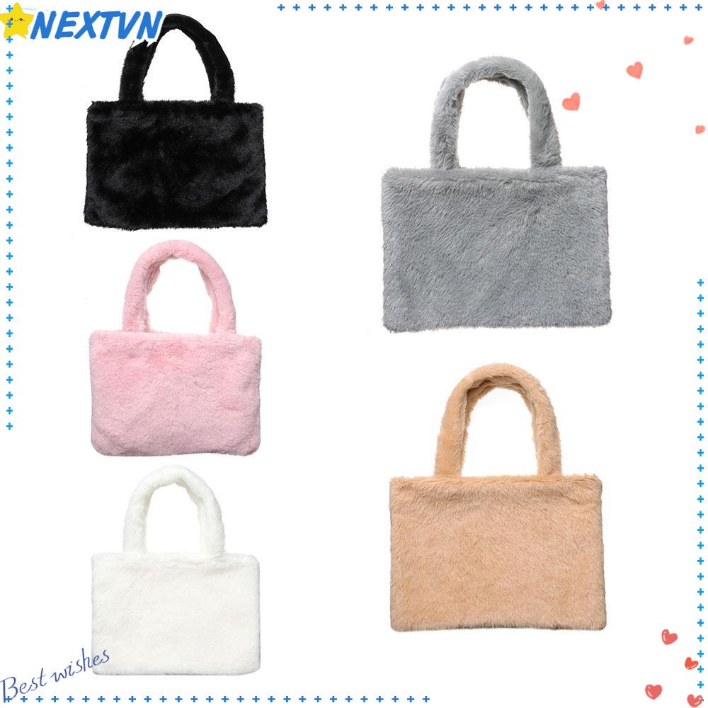 NEXTVN Túi Xách Đeo Vai Phối Lông Thú Cho Nữ