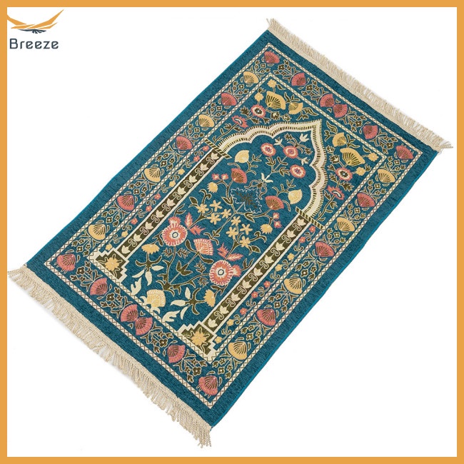 Thảm Cầu Nguyện Hình Chữ Nhật Dày Gọn Nhẹ Phối Tua Rua Cho Eid Du Lịch Ramadan