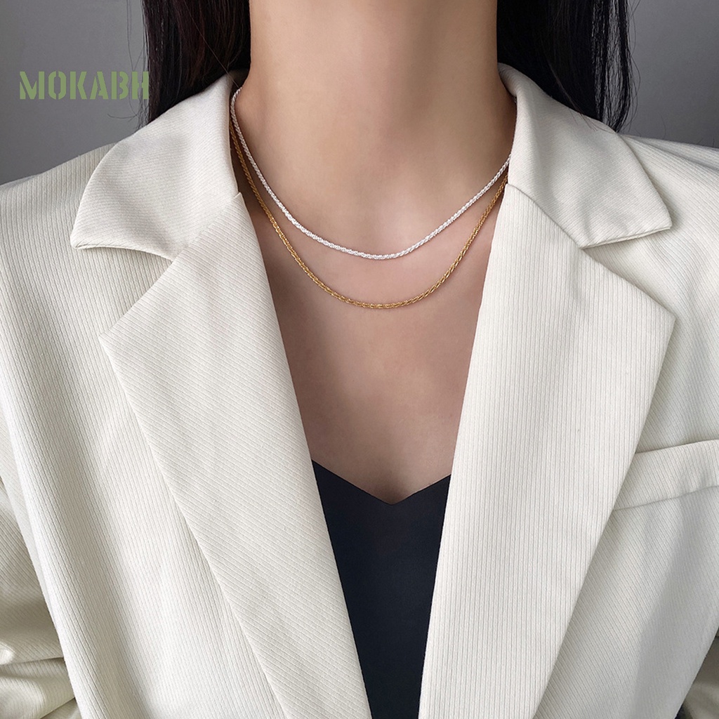 [Mok Abh] Vòng Cổ Choker Sáng Bóng Cá Tính Không Bóng Tối Giản Trang Trí Công Việc Tốt Lấp Lánh Phụ Kiện Trang Sức