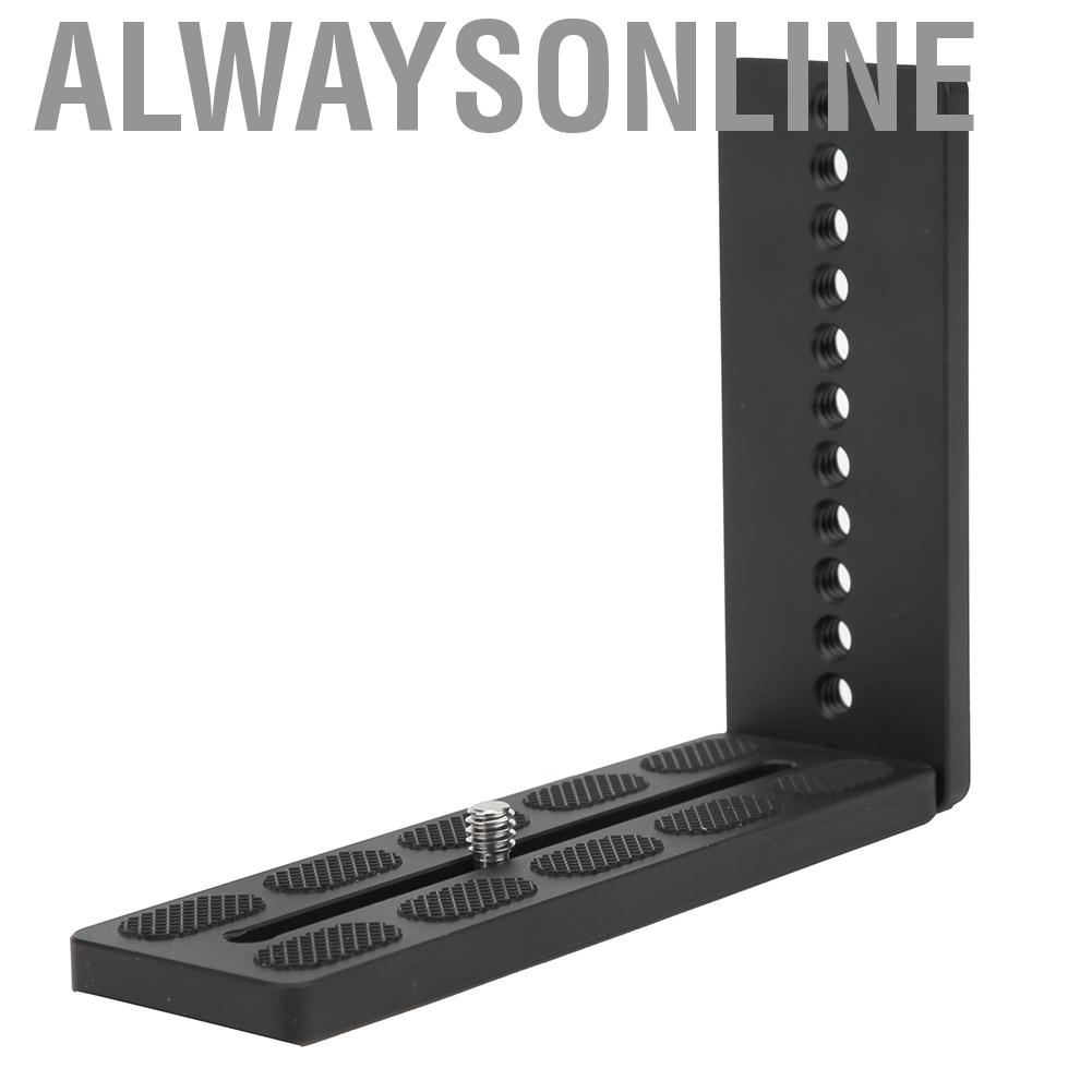 Alwaysonline Aluminium Alloy  Quick Release  L Bracket Vertical Shooting wth 1/4  Screw Holes for SLR Tripod Head