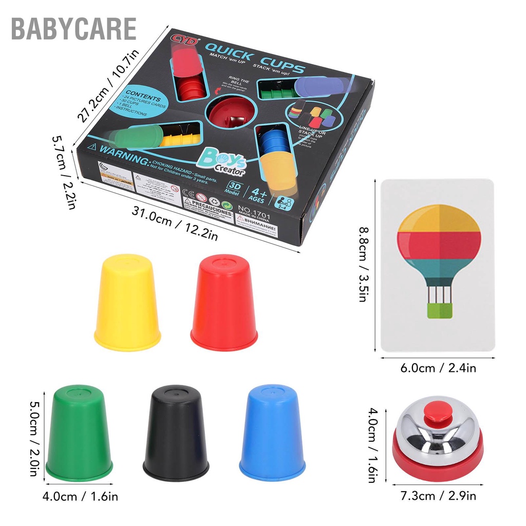 Babycare Có hàng sẵn Xếp Ly Trò Chơi Thẻ Đồ Đào Tạo Giáo Dục Sớm Nhiều Màu Sắc Tương Tác Cho Bé