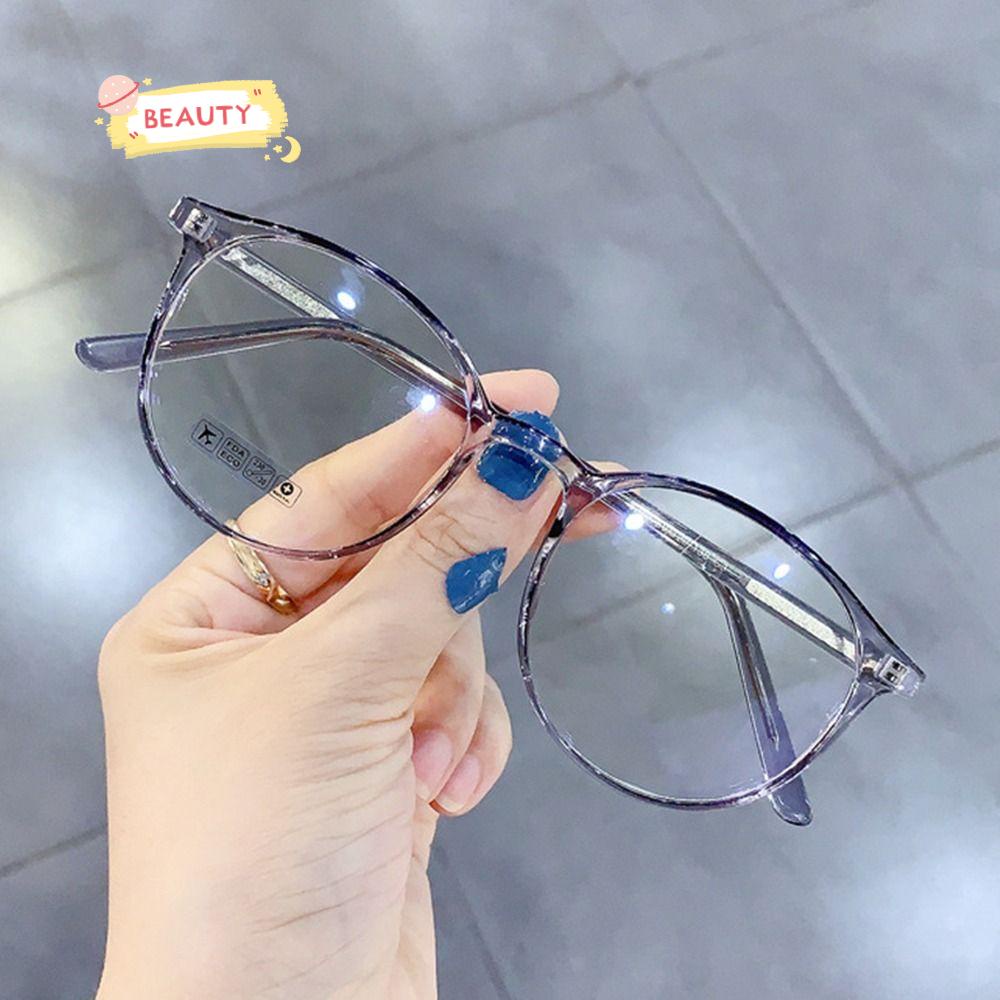 Mắt Kính TR90 Gọng Tròn Siêu Nhẹ Trong Suốt Cổ Điển Thời Trang Cho Nữ