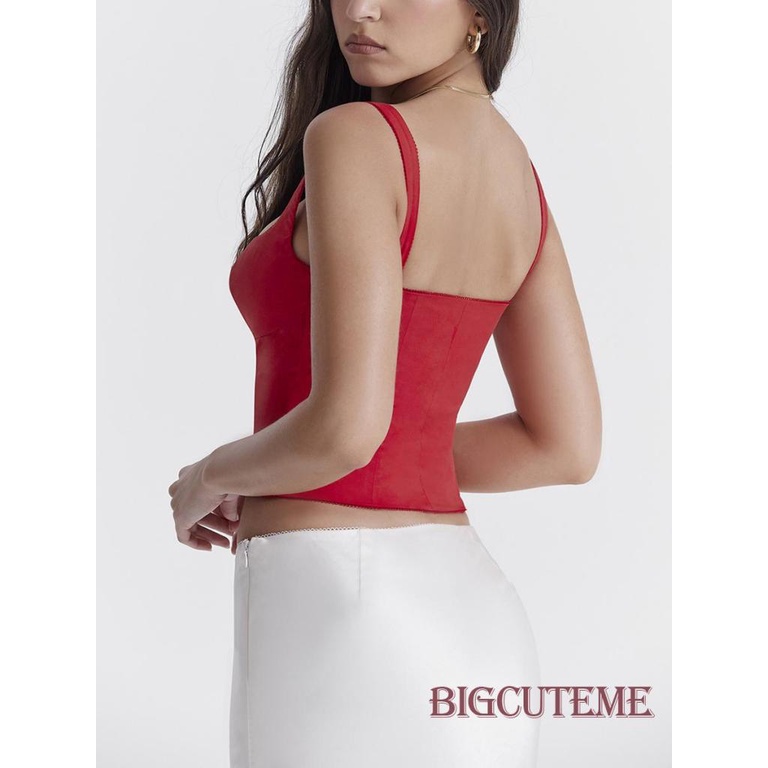 [] - Áo Tank Top Không Tay Cổ Vuông Màu Trơn Thời Trang Mùa Hè Cho Nữ