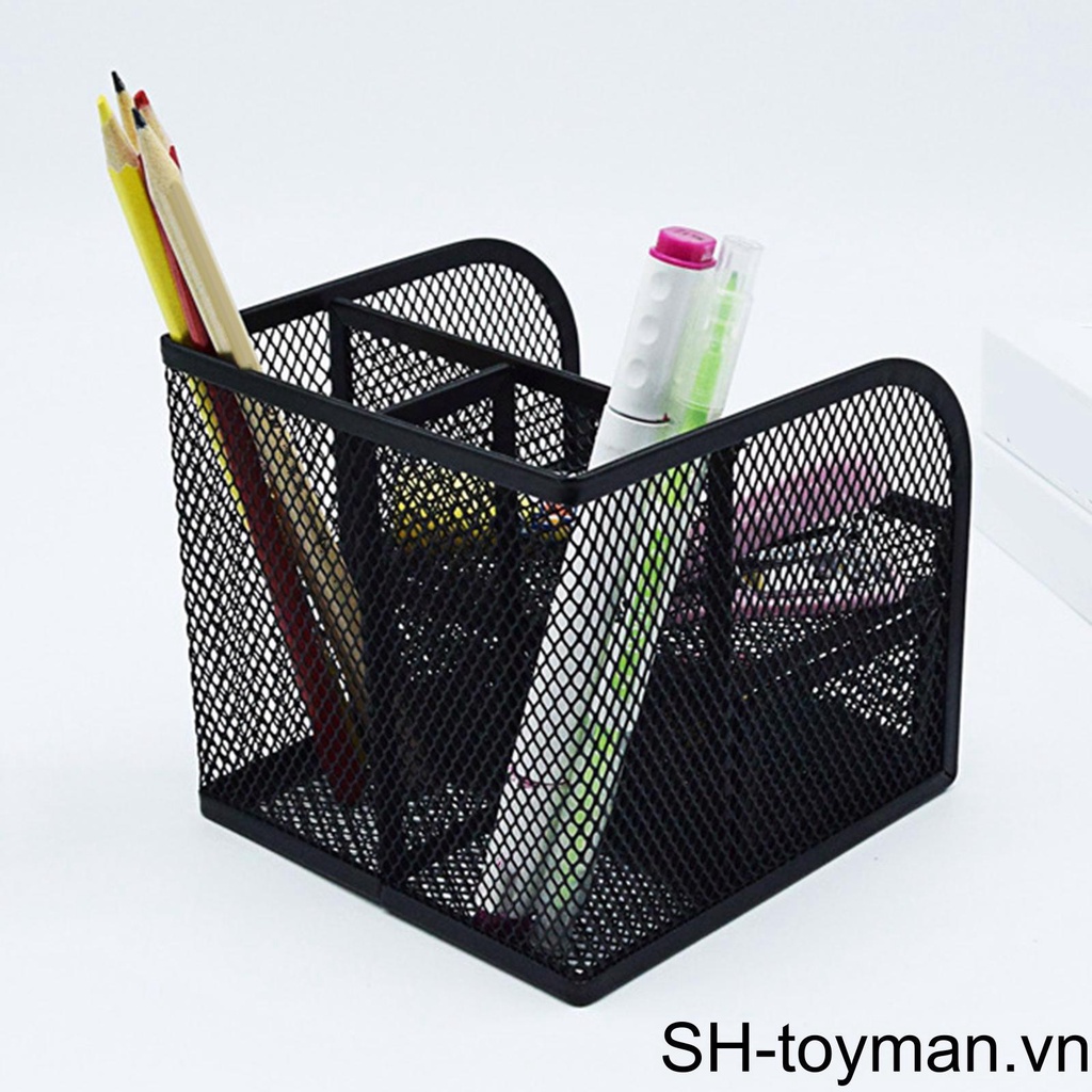 Hộp Đựng Bút Để Bàn Màu Đen Kích Thước 22x14x13 5cm Đa Năng Tiện Dụng Cho Gia Đình / Trường Học