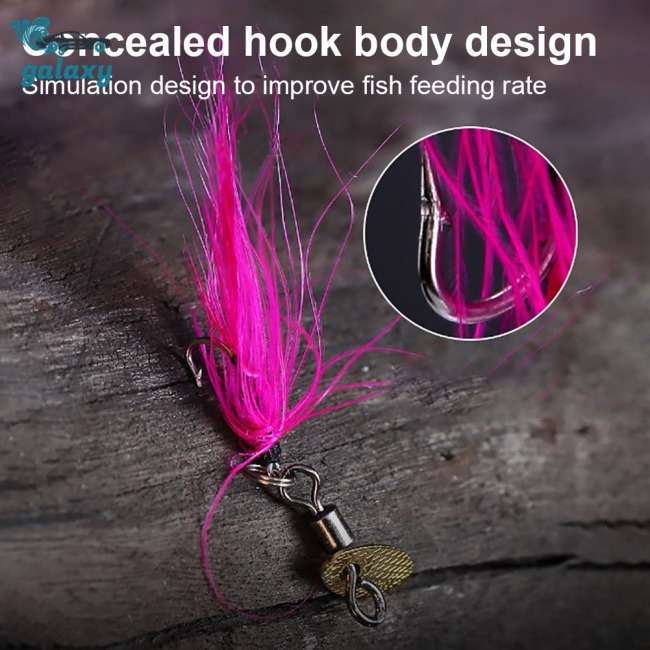 Galaxy Bộ 5 Mồi Câu Hình Côn Trùng Bằng Thép Carbon Cao Cấp