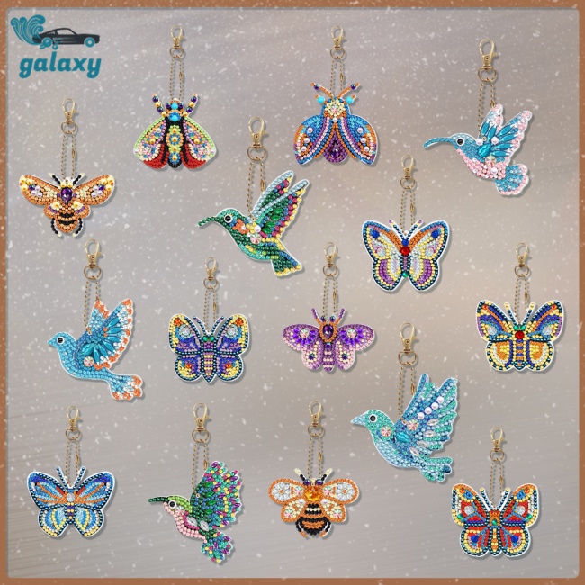 Galaxy Set 10 Móc Khóa Đính Đá Nhiều Màu Sắc Dễ Thương