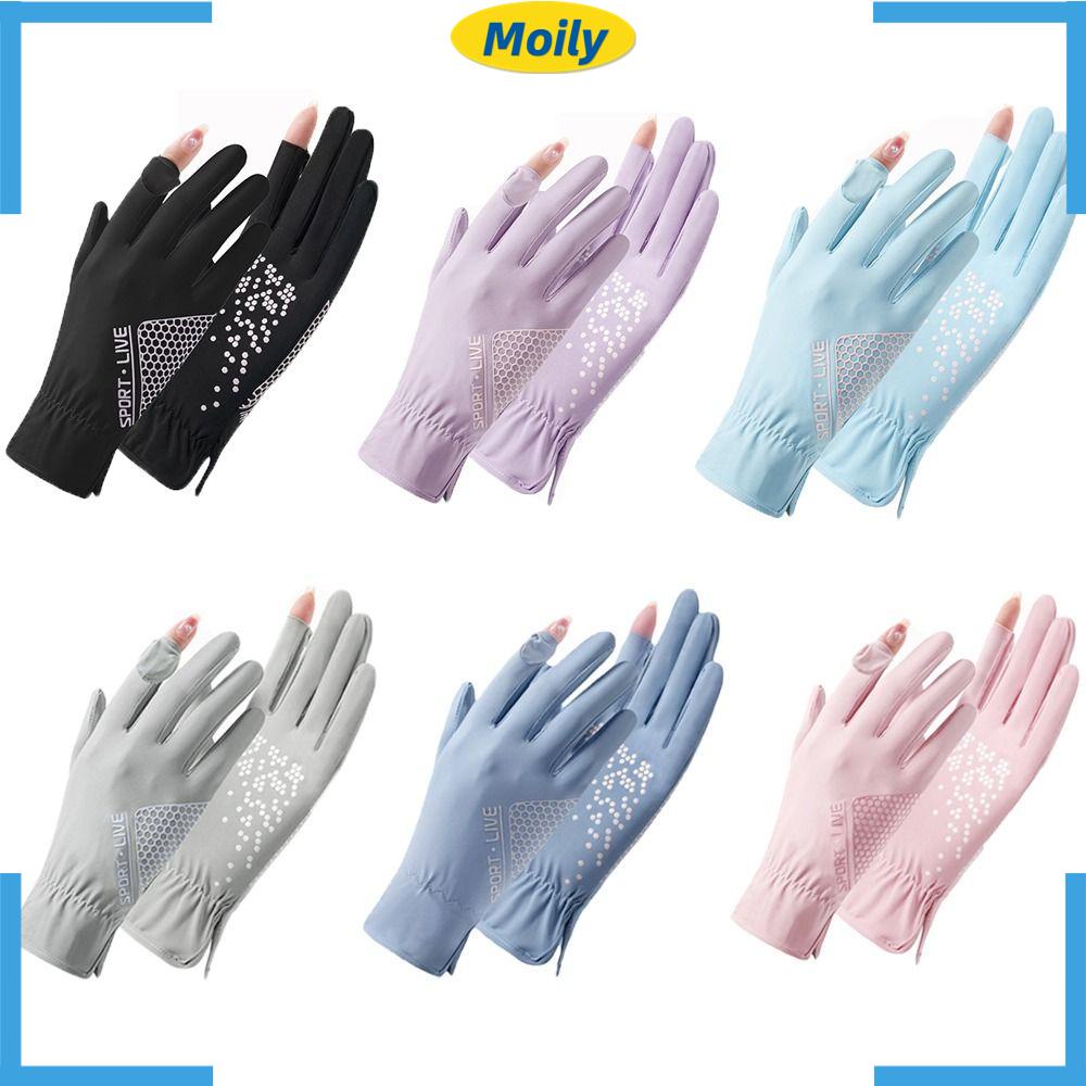MOILYVN Găng Tay Lụa Chống Trượt Chống Tia UV