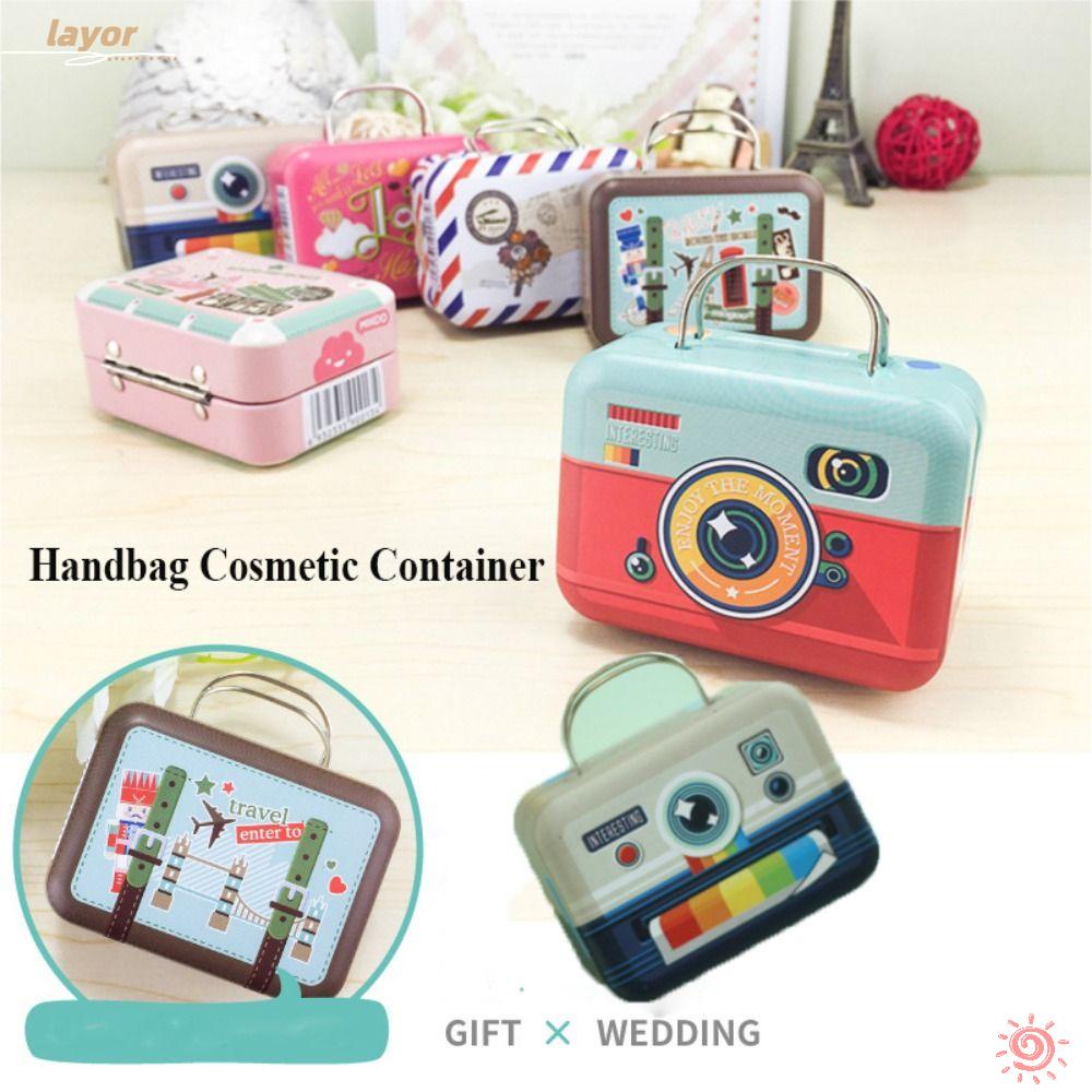 LAY Hộp Thiếc Nhôm Mini Đựng Mỹ Phẩm Phong Cách Châu Âu