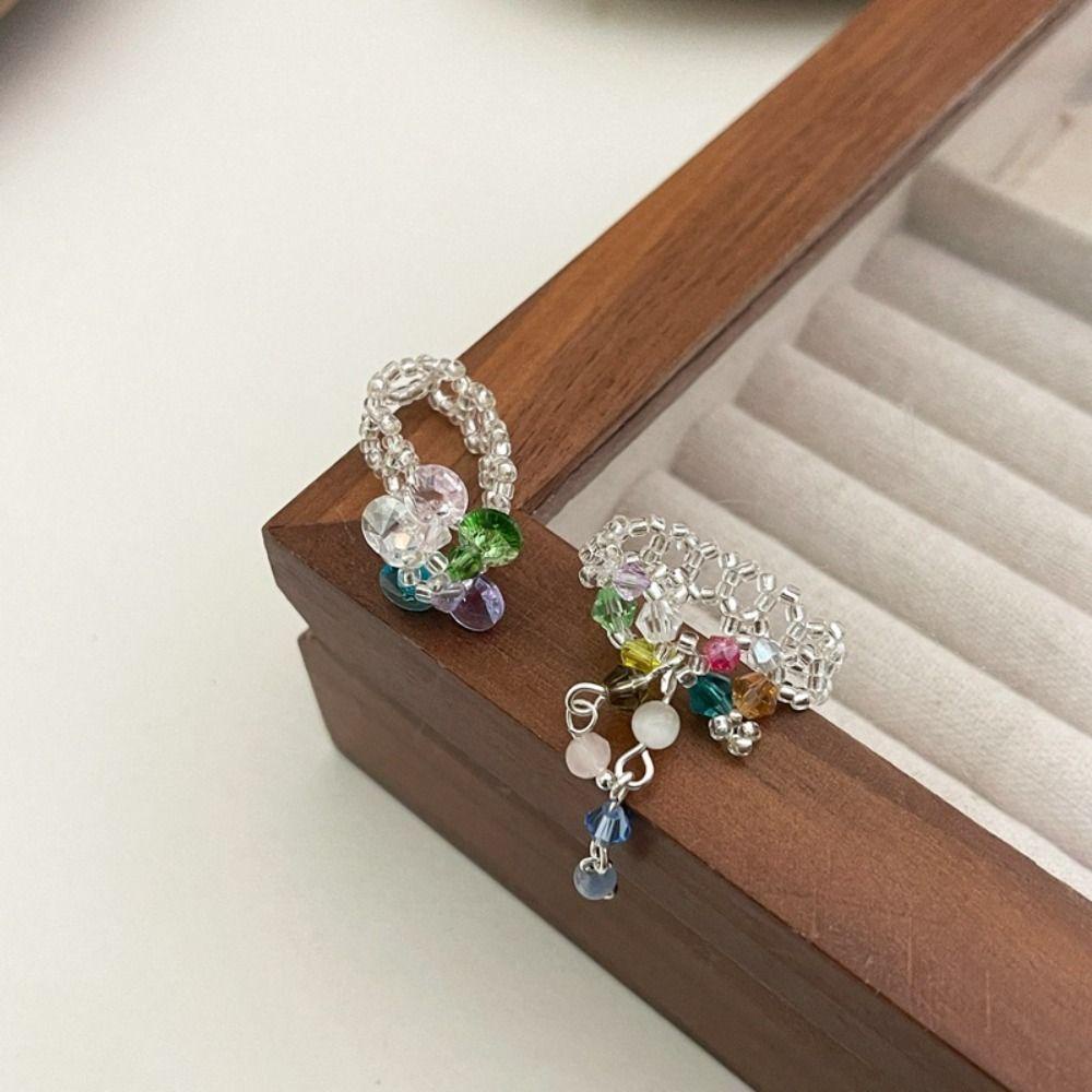 Nhẫn Trang Sức Tua Rua Hình Hoa Phong Cách Vintage Hàn Quốc Y2K