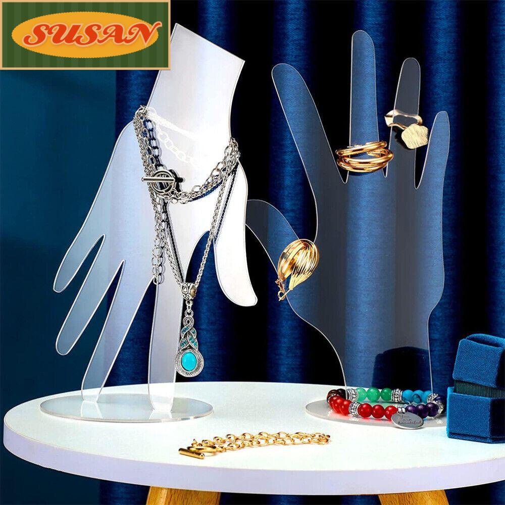 SUSANS Giá Đỡ Trang Sức Hình Bàn Tay Bằng Acrylic Trong Suốt Chất Lượng Cao