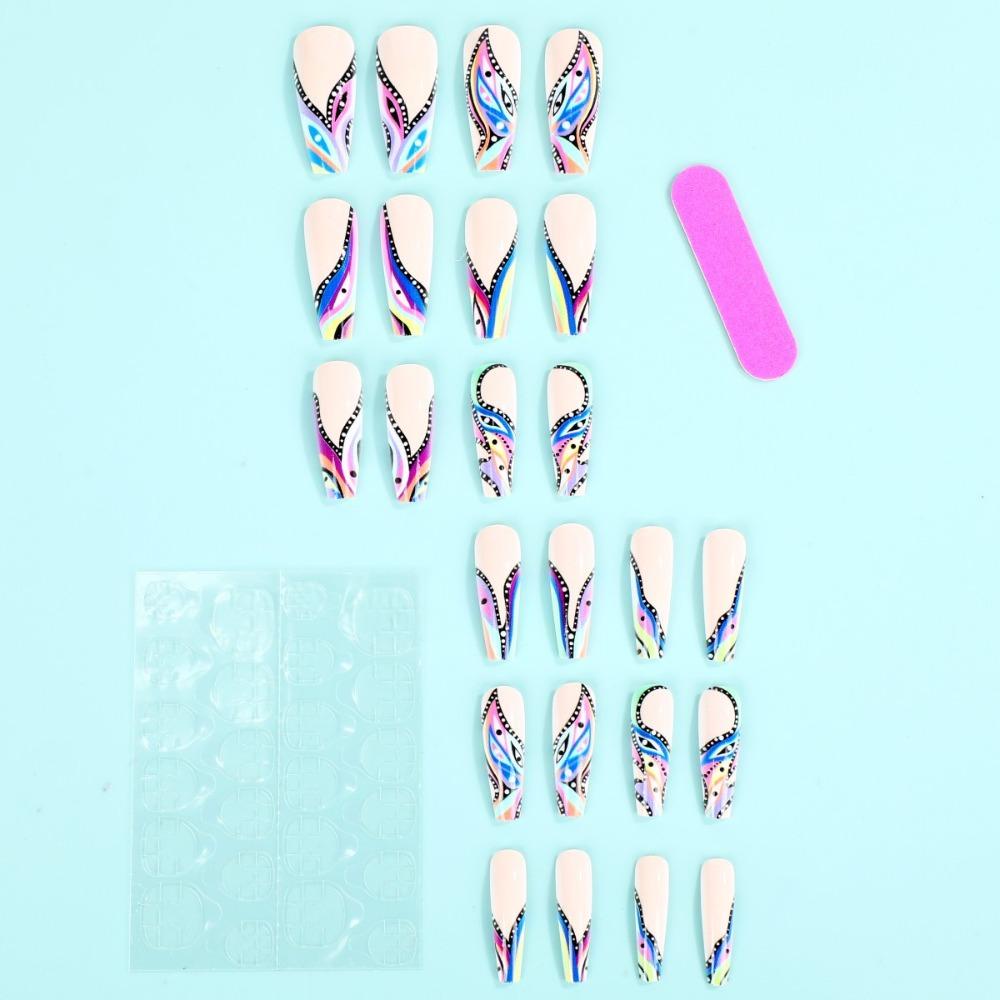 Bộ Móng Tay Giả Đầu Vuông Dạng Nhấn Thời Trang