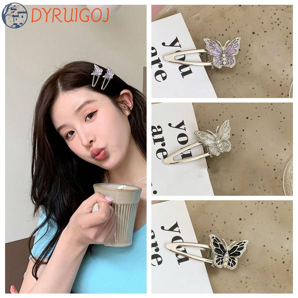Yyruidoj Kẹp Tóc Mái Bằng Kim Loại Hình Bướm Cho Nữ