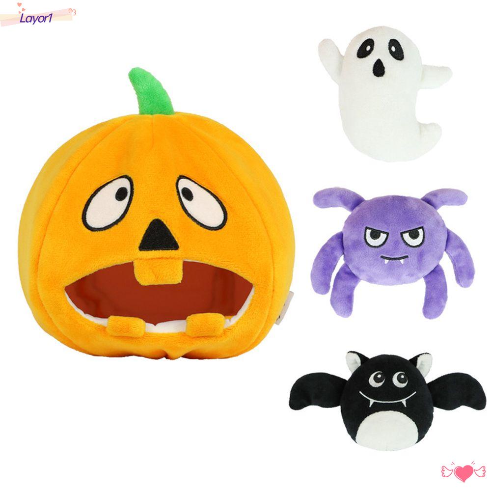 LAYOR1 Set 4 Đồ Chơi Phát Ra Tiếng Kêu Hình Bí Ngô Dễ Thương Cho Cún Cưng