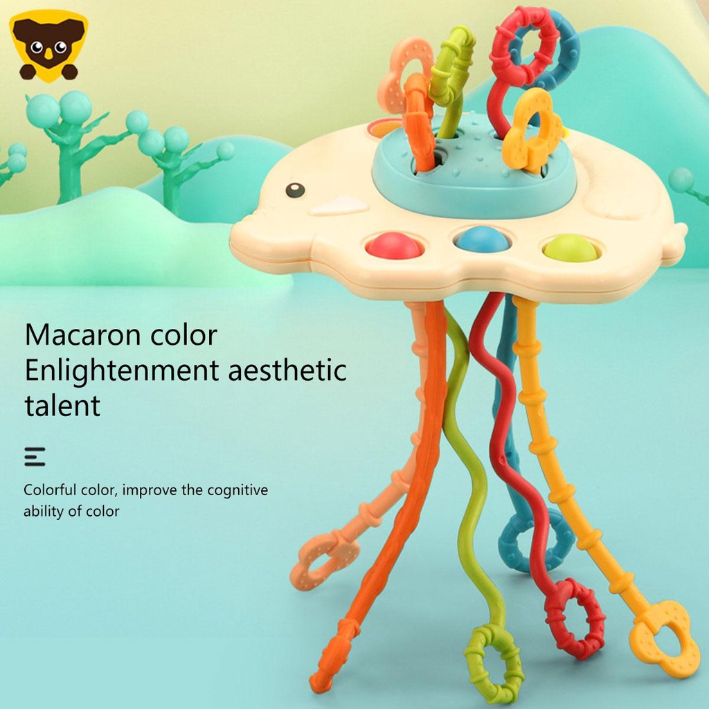 Đồ Chơi Dây Kéo Hình Voi Bằng Silicone Cấp Thực Phẩm Cho Bé SHOPCYC2677