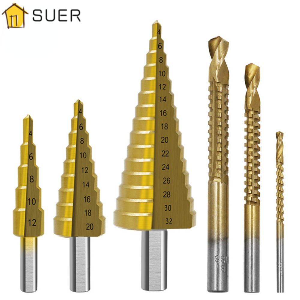 SUENIN Bộ 6 Mũi Khoan Xoắn Ốc Bước Thẳng