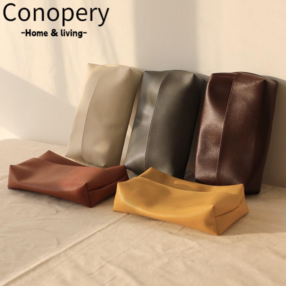 CONOPERY Hộp Đựng Khăn Giấy Bằng Da PU Sáng Tạo Cho Xe Hơi
