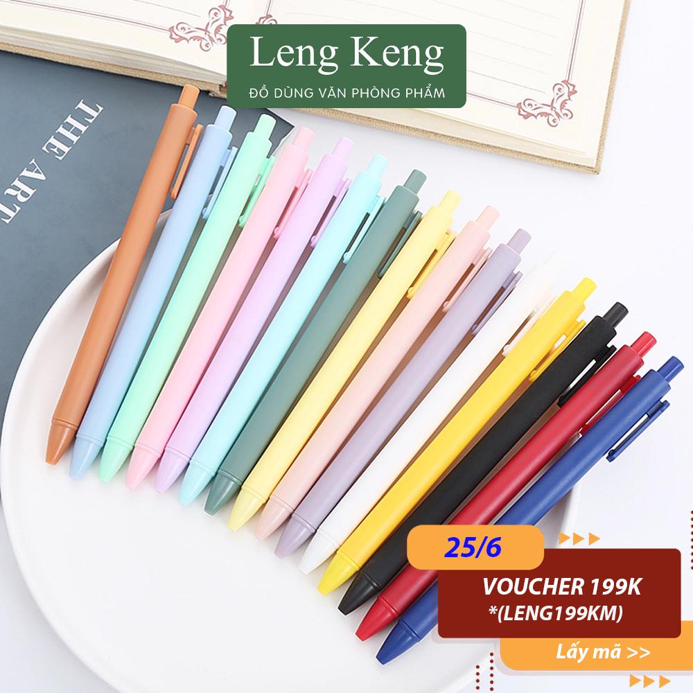 Bút gel đen vỏ pastel retro nhám văn phòng phẩm LENG KENG  ngòi 0.5mm B52