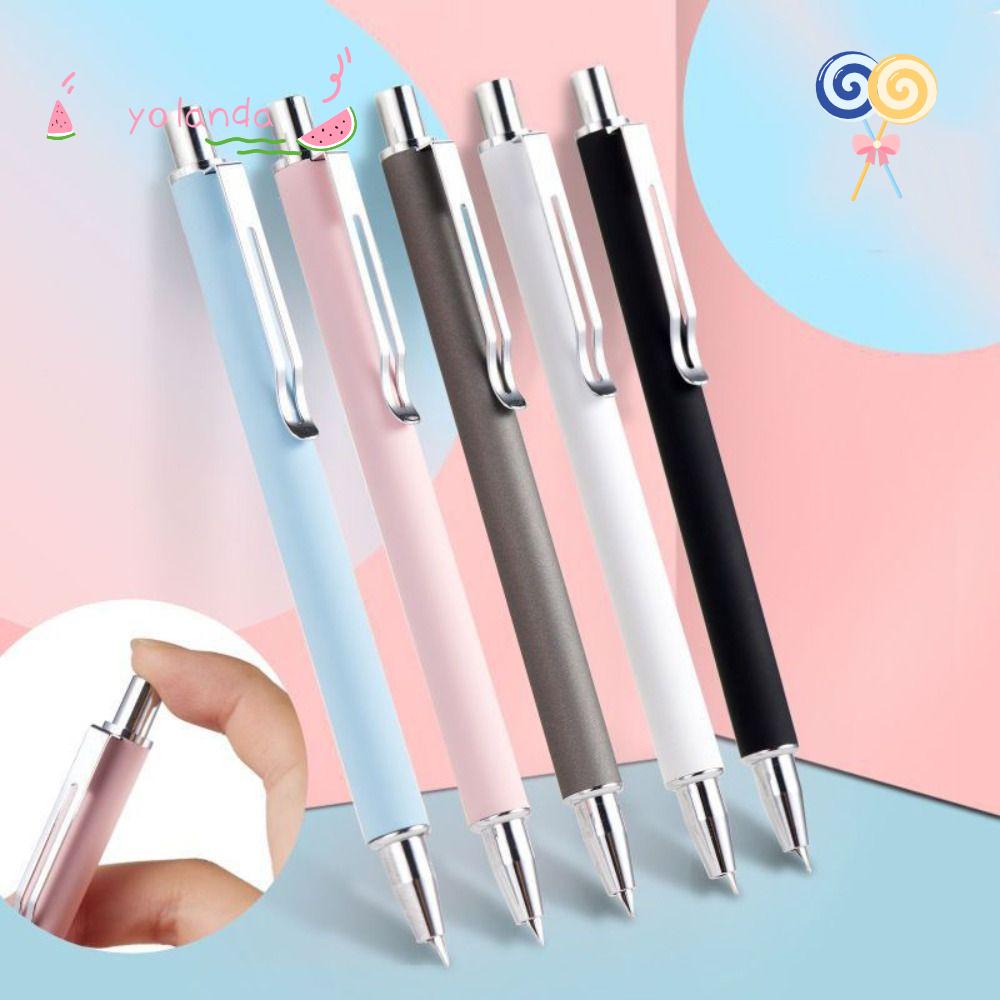 YOLA Bút Máy Dạng Nhấn Bằng Kim Loại Có Thể Thu Gọn Ngòi EF