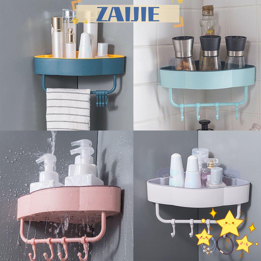 ZAIJIE24 Giá Đỡ Dầu Gội Gắn Góc Tường Không Cần Đục Lỗ Thiết Thự