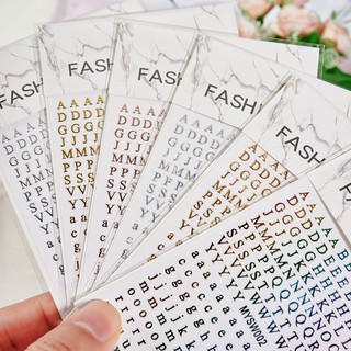  Sticker 3D | Chữ Cái Đủ Màu | Hình Dán Móng Tay SW002 