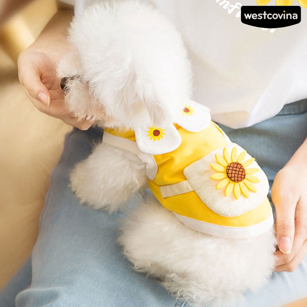 [COD]♞Áo Thun Cotton In Hoa Dễ Thương Thời Trang Mùa Hè Cho Cún Cưng