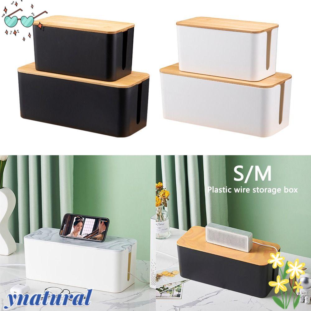 YNATURAL Hộp Gỗ Đựng Ổ Cắm Điện Sắp Xếp Gọn Gàng