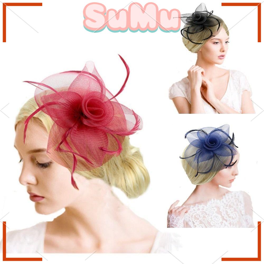 SUMU Mũ Lông Vũ Cài Tóc Cho Cô Dâu