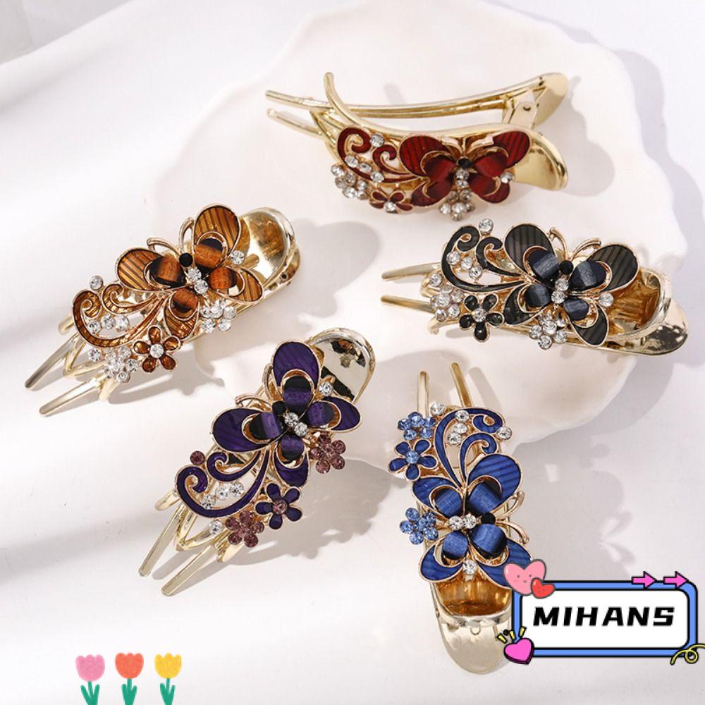 MIH Kẹp Tóc Hình Hoa Đính Pha Lê Thời Trang Cho Nữ