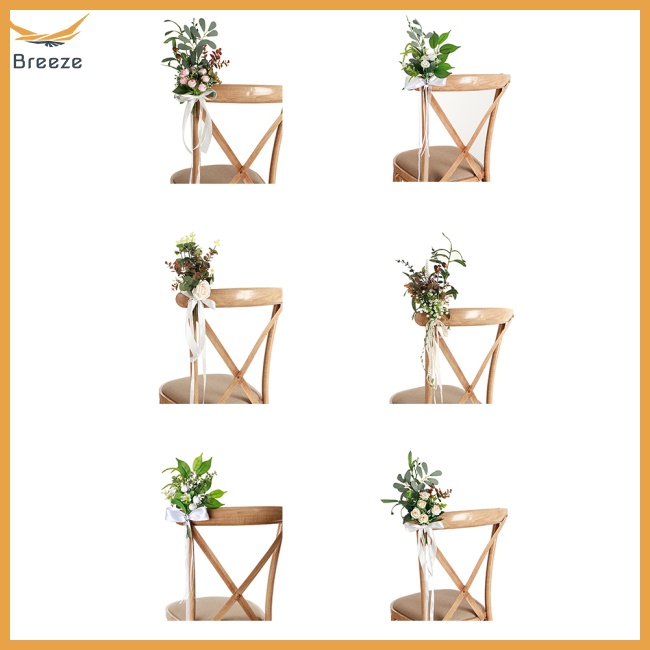 Chậu Hoa Nhân Tạo Nhiều Màu Sắc Dùng Trang Trí Ghế Ngồi Ngoài Trời / Tiệc Cưới