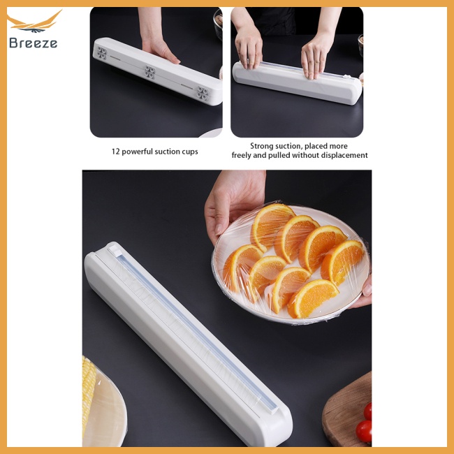 Dụng Cụ Cắt Màng Bọc Thực Phẩm Kèm 12 Cốc Hút Có Thể Điều Chỉnh Và Tái Sử Dụng