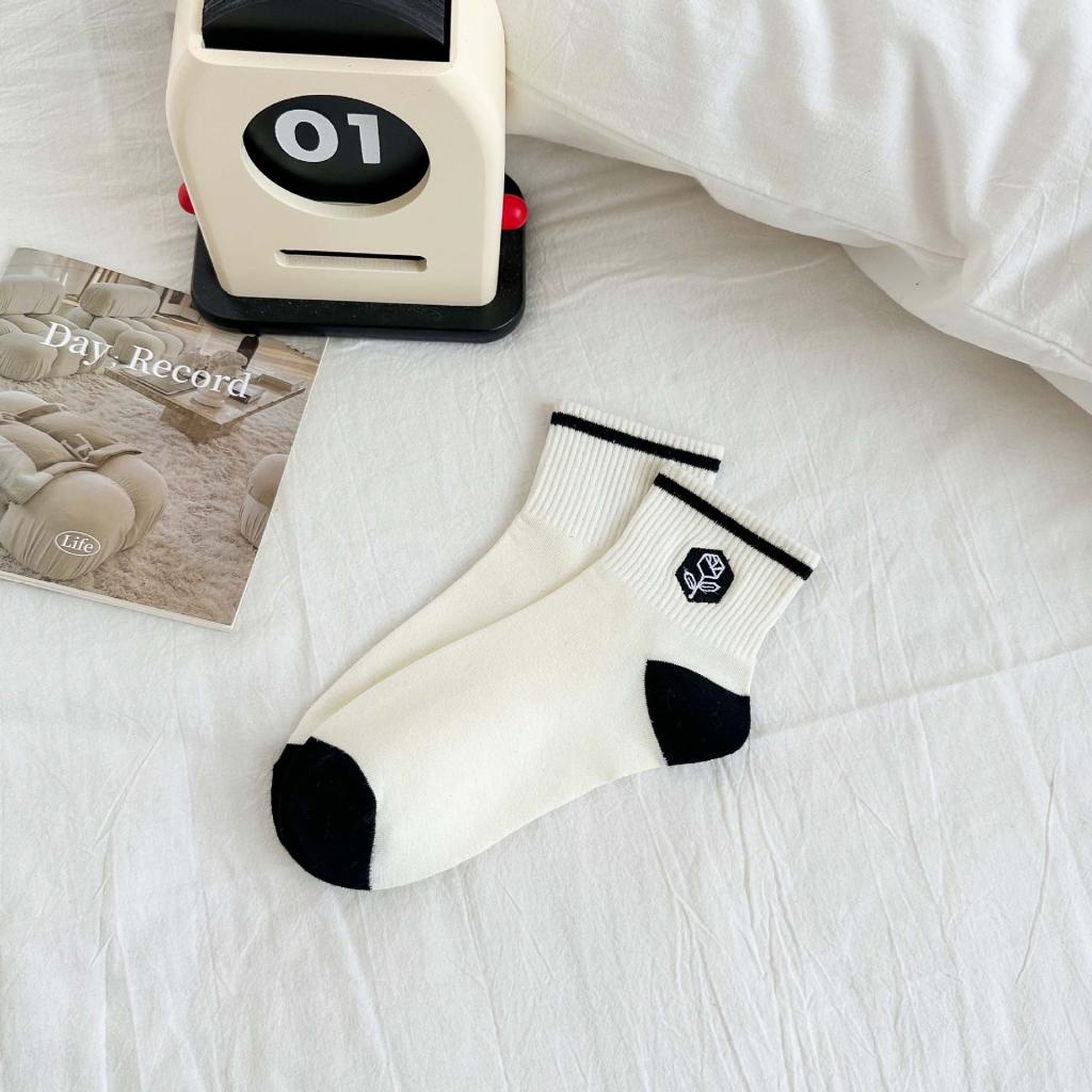 Vớ Cotton Cổ Thấp Thêu Họa Tiết Thời Trang Xuân Hè Thu Cho Nữ