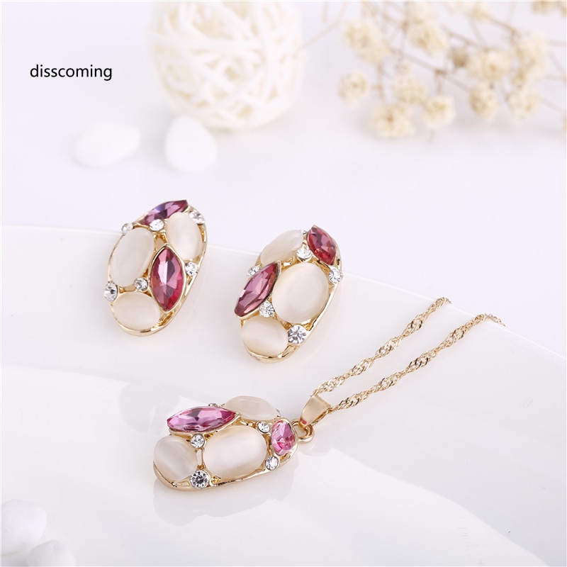 Áo Khoác SL SL Kiểu Dáng Trẻ Trung Năng Động| Bộ Trang Sức Gồm Vòng cổ / Bông Tai Đính Đá Opal Hình Oval